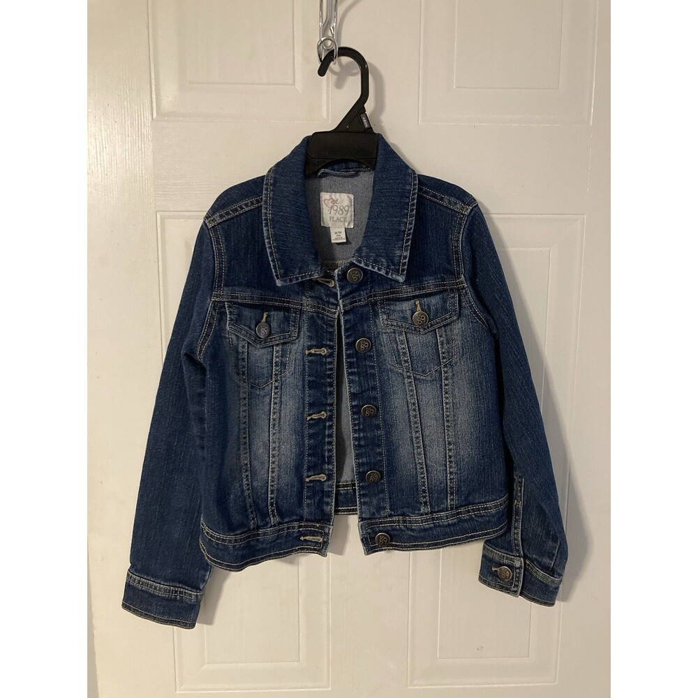 Blue Jean Denim Trucker Jacket Boho Classic Kids Size Medium 7/8